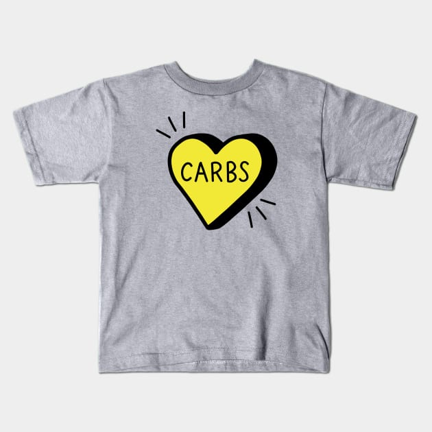 Love Carbs Kids T-Shirt by designminds1